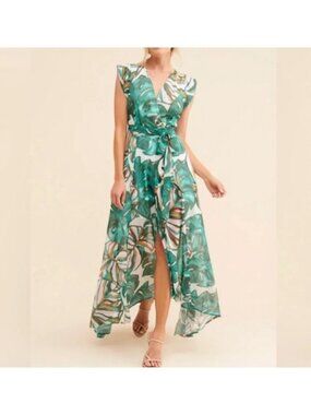Hutch Riley Watercolor Maxi Dess Elegant Whimsical Feminine Maximalist Womens S